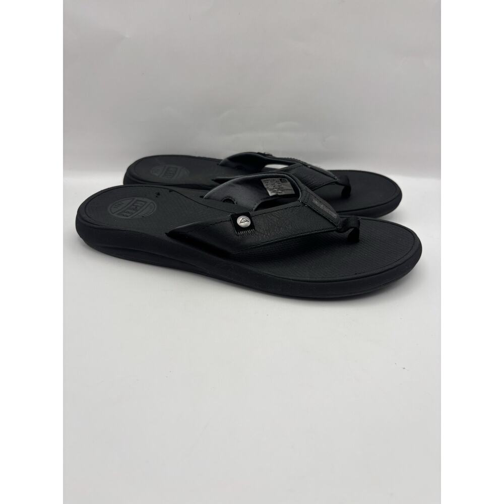 Reef Phantom Nias Black Vegan Leather Flip Flops Men Size 8